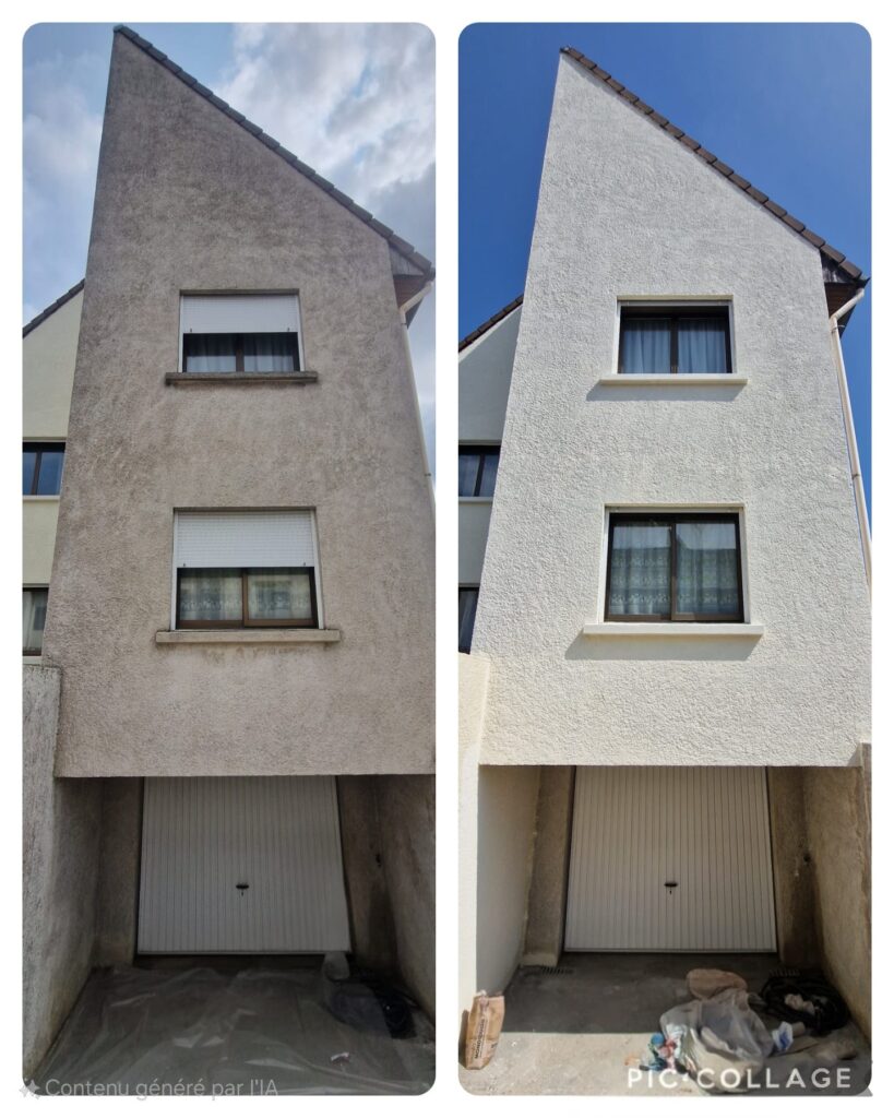 Avant/Après impressionnant d’une rénovation de façade réalisée par WY Rénovation. Nous avons redonné une seconde vie à cette maison grâce à un ravalement de façade complet : nettoyage, réparation des fissures, application d’un enduit de finition moderne et peinture de protection. 👉 Résultat : une façade propre, lumineuse et protégée durablement contre l’humidité et les intempéries. Travaux réalisés à Villiers-sur-Marne.
